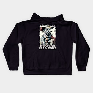 Save a Horse Ride a Cowboy Funny Western Sayings Kids Hoodie